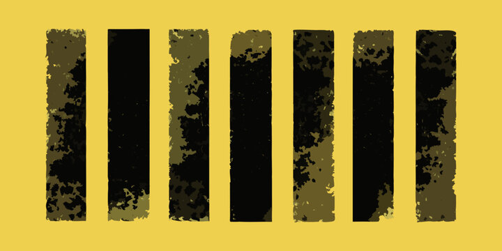 abstract vector composition of vertical rectangles on yellow background
