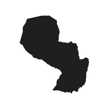 paraguay map silhoutette Suitable for posters and web icons