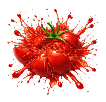 PNG Vibrant tomato splash explosion