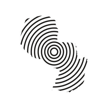 paraguay map with concentric circle