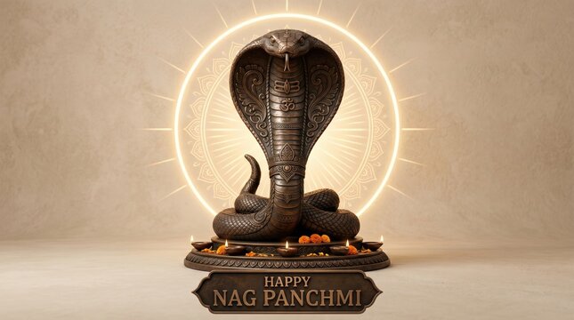 Snake sculpture Nag Panchami celebration nobody Hindu festival