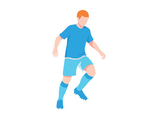 Soccer Player in Action on Field, Sports and Recreation Illustration © Jihad