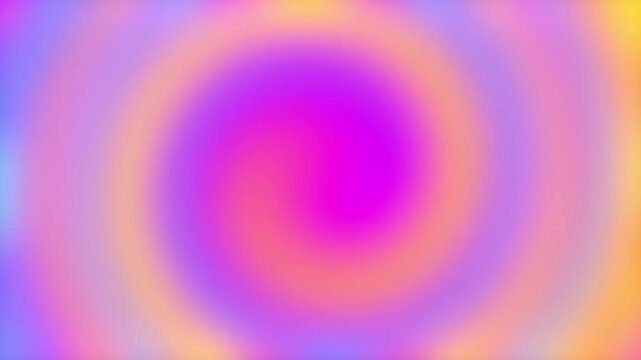 swirling rainbow gradient animated motion background.  A hypnotic psychedelic backdrop formed from a spectrum of colourful sweet candy colours to form spiral swirls & multicoloured patterns 4K