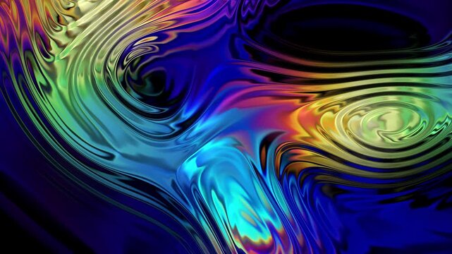 Rainbow fluid liquid glass abstract background seamless loop.