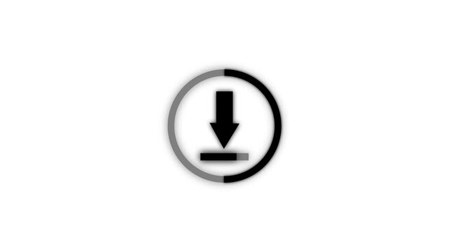 Download Icon Animation with Smooth Glow Effect on white Background