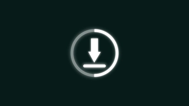 Download Icon Animation with Smooth Glow Effect on black Background