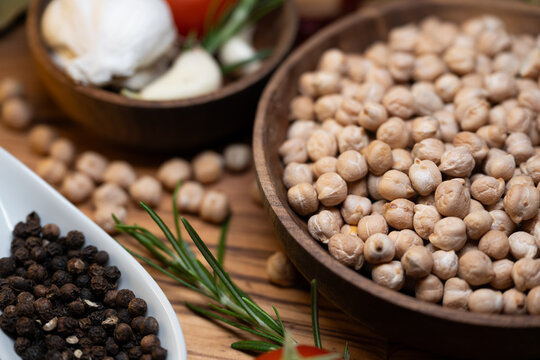 Still life of dried chickpeas