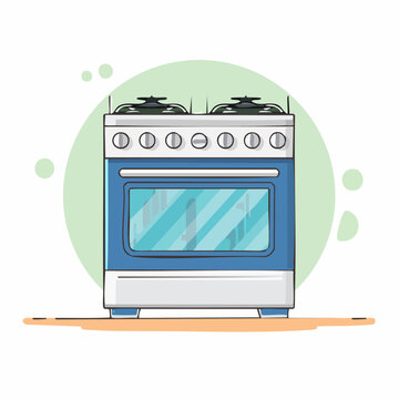 Blue Gas Stove Illustration
