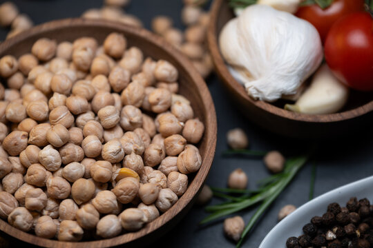 Still life of dried chickpeas