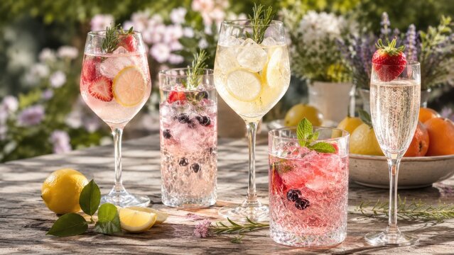Refreshing drinks on a sunny day
