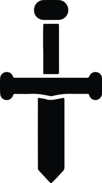 Silhouette design of a medieval fantasy broadsword icon vector