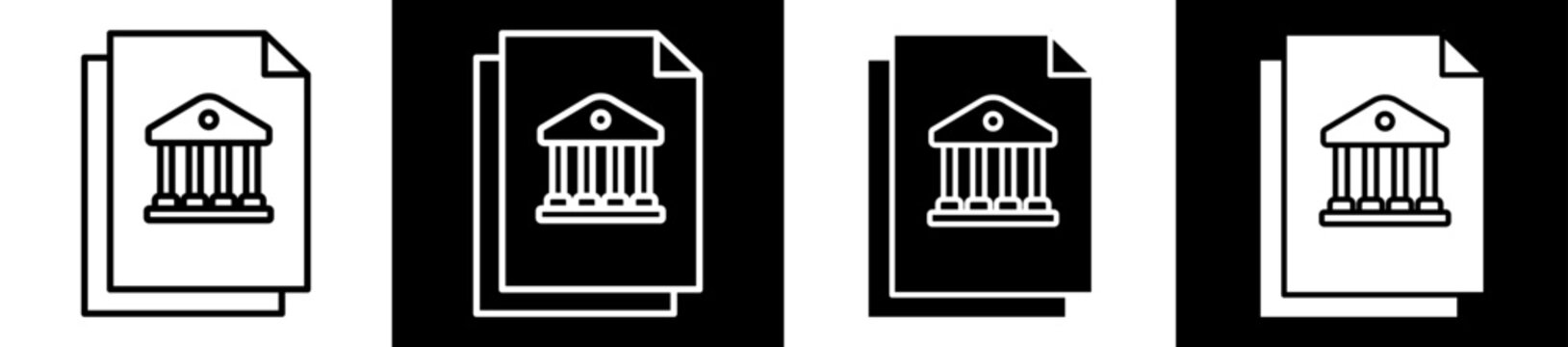Legal Document White Black Icon Vector Illustration