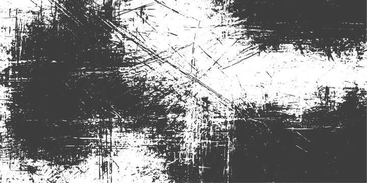 Abstract Black and White Grunge Vector Texture with Scratched and Distressed Surface