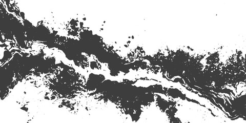 Obraz premium Abstract Black and White Grunge Texture Background with Ink Splatter and Marble Flow Effect Vector Illustration