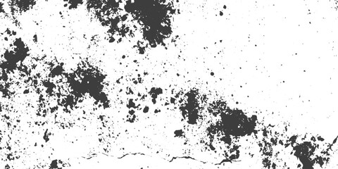 Fototapeta premium Black and White Distressed Grunge Texture Vector Background with Abstract Ink Splatters