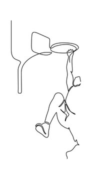 One Line Illustration &ndash; Basketball Player in Action