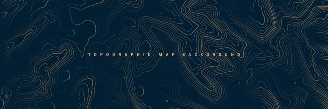 Colorful topographic map with contour lines. Geographic terrain grid, relief height elevation. Ground path pattern. Travel and navigation, cartography design element. Vector illustration