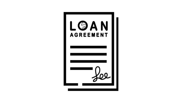 Loan Agreement, black isolated vector silhouette