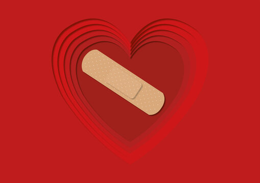 Broken heart syndrome, conceptual illustration