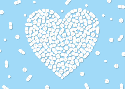 Heart medication, conceptual illustration