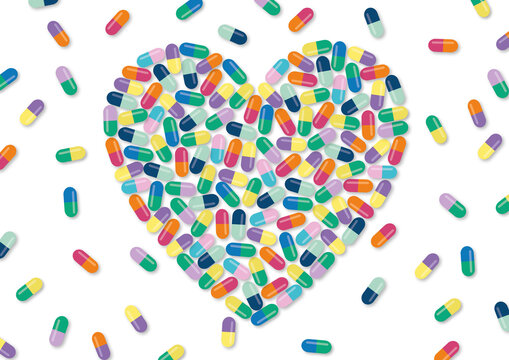 Heart medication, conceptual illustration