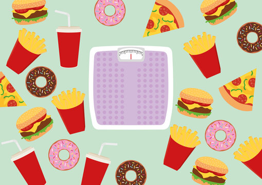 Unhealthy diet, conceptual illustration