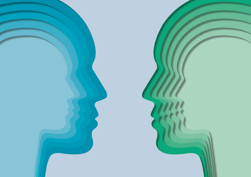 Two heads, illustration