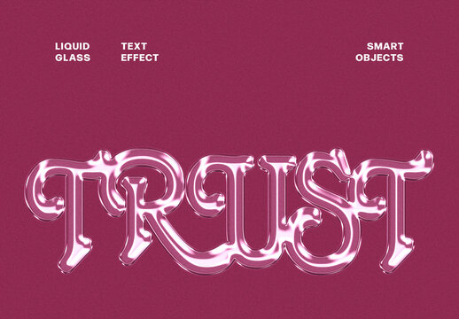 Liquid Glass Text Effect &ndash; Crystal Typography for Logo, Poster & Branding (PSD)