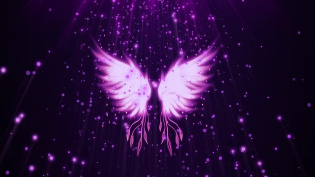 Dreamy light effect angel wings background material