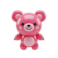 Fototapeta premium Cute pink teddy bear cartoon character