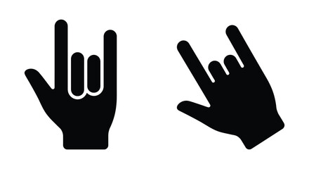 Obraz premium Rock and roll hand gestures silhouette