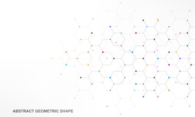 Naklejka premium Graphic design element with abstract geometric background of simple hexagon pattern