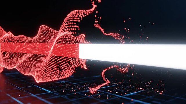 Abstract light beam with red wave perfect for UI/UX elements and digital motion graphics