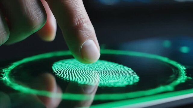 Closeup of a finger touching a screen ideal for tech startups and software commercial themes