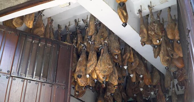 The traditional maturation of Jam&oacute;n Ib&eacute;rico (Iberian ham) in La Alberca, a historic mountain village in the Spanish province of Salamanca.