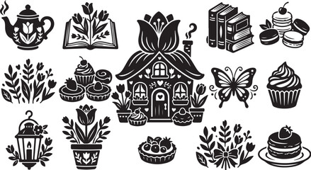Obraz premium Whimsical illustration of a fairy tale house scene