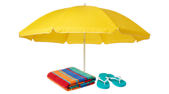 beach accessories isolated on white