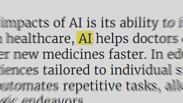 AI Technology Text Highlight Motion Graphic Background