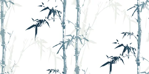 bamboo abstract seamless pattern design brush strokes japanese chinese vector ink traditional asian design isolated © CharlieNati