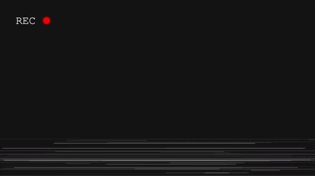 Digital Recording Screen Overlay with Flashing REC Icon and Analog Static Noise 4k video