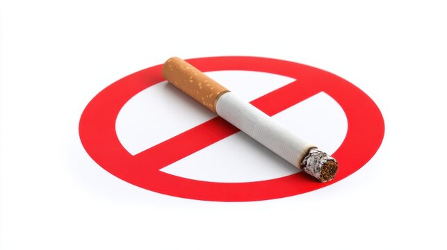 No Tobacco Day 2026 Cigarette placed on a red no-smoking symbol, representing a prohibition or anti-smoking message.