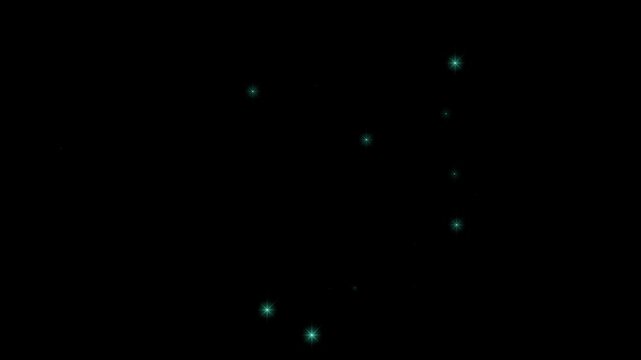 4k Twinkling star animation, Glowing shining twinkle stars, Twinkle star on black screen. cartoon flat vector doodles blinking, Blinking light effect loop animation, star magic night sky Video. 4k