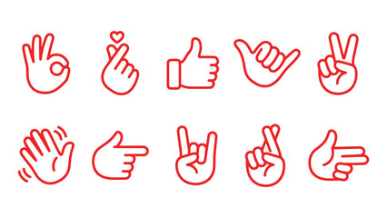 Vector illustration in hand drawn doodle style, mascot and character hands and gestures, positive vibe stickers and overlays, ok and agreement, victory and peace sign, pointing finger © HASNA