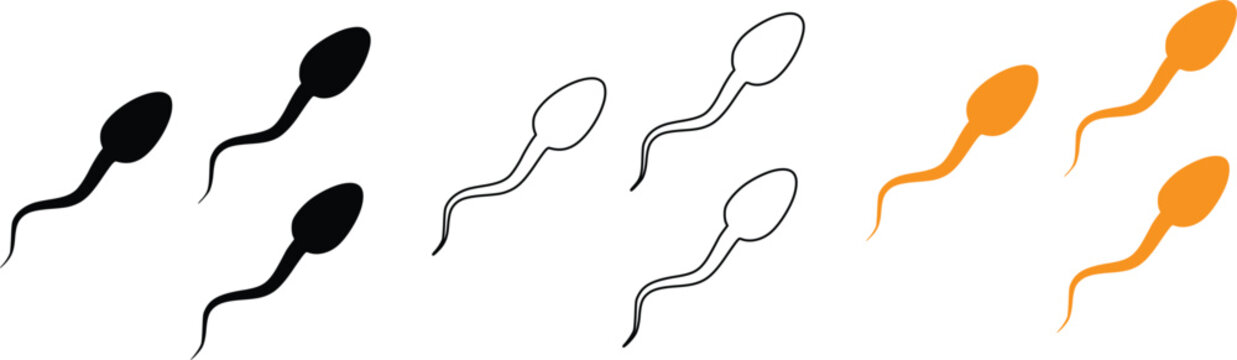 Sperm cells human reproduction medical icon vector set