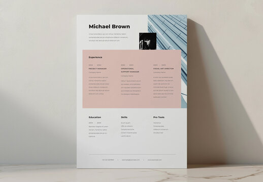Clean Design Resume with 2 Placeholder Options