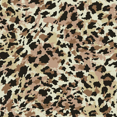 Fototapeta premium Abstract leopard skin wallpaper vector seamless pattern for fabric wear print wrapping pillow cover poster towel tablecloth carpet rug