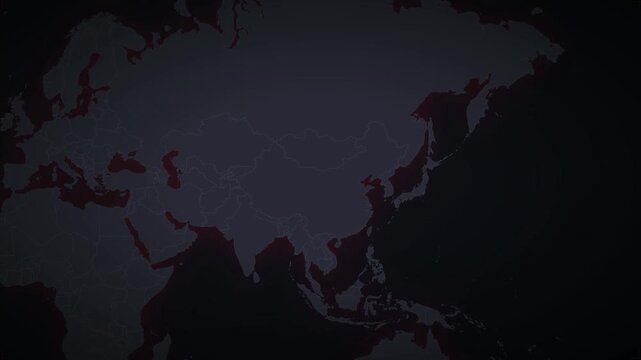 High tech digital dashboard displaying illuminated map with statistical data