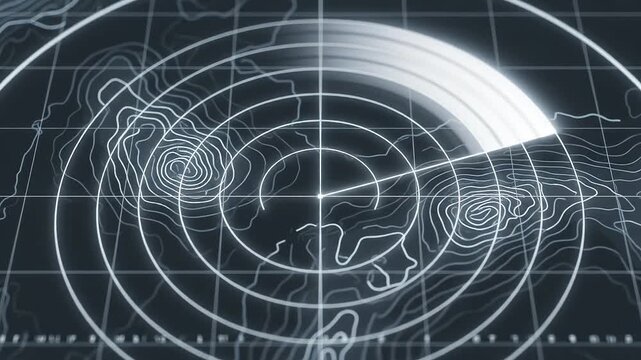 Abstract topographic radar map perfect for UI/UX elements and digital motion graphics