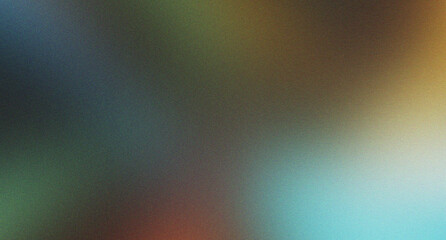 Fototapeta premium Cinematic grain texture with dark blue green and gold light streaks.