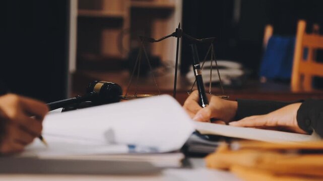 Lawyer explained to the client about the law that must be brought against the court case.
